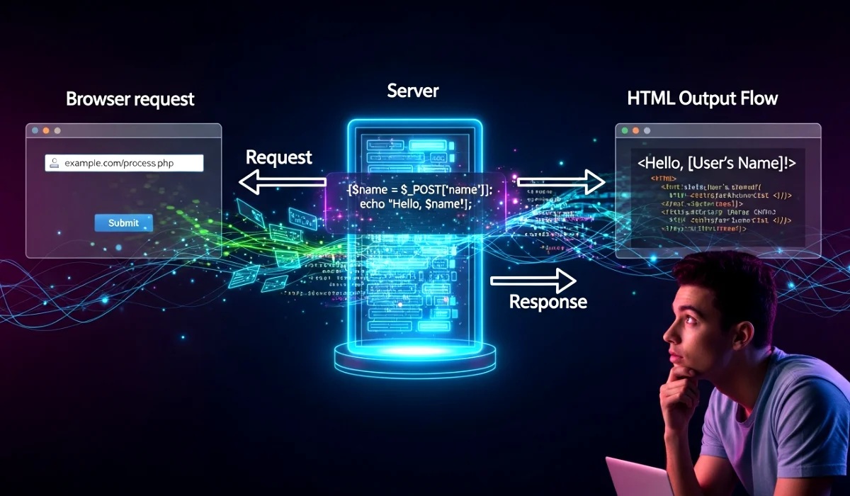 Server, PHP, Browser Ka Flow